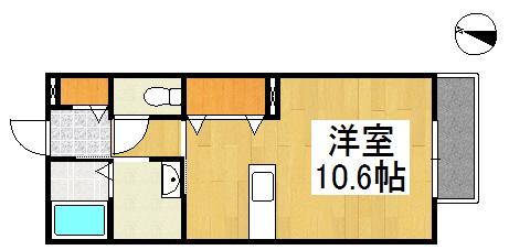 フィカーサ堀南(1K/1階)の間取り写真