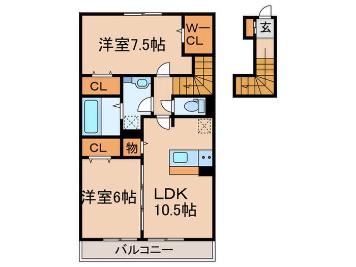 リンデンハイツII(2LDK/2階)の間取り写真