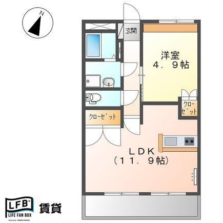 コンフォース(1LDK/2階)の間取り写真