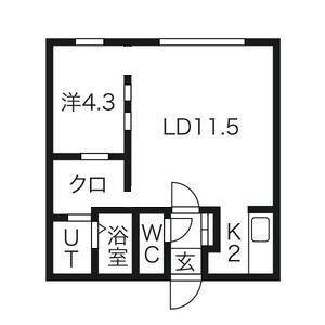 EFFORT琴似(1LDK/2階)の間取り写真