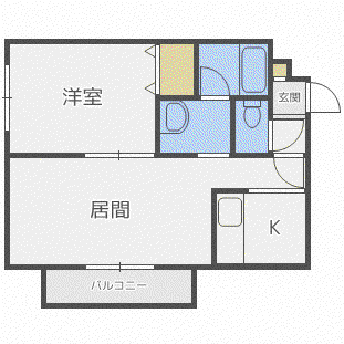 ディアクオーレ42(1LDK/3階)の間取り写真
