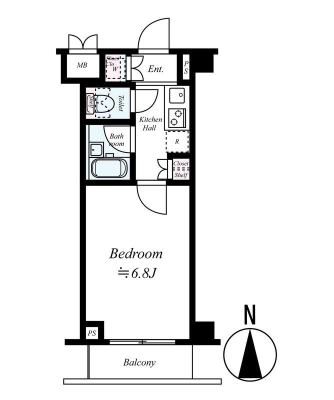ルーブル蒲田六番館(1K/4階)の間取り写真