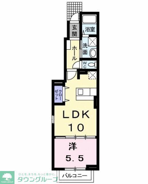 ブリリアント M(1LDK/1階)の間取り写真