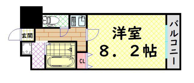 SWISS難波西(1K/9階)の間取り写真