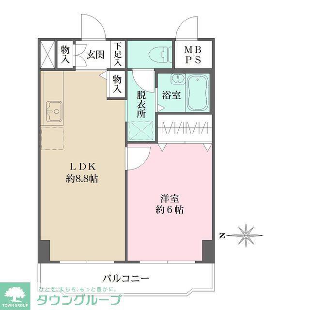 シェソワ百人町(1LDK/3階)の間取り写真