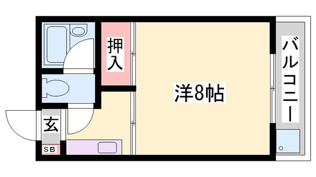 シャルムYAMA(1K/2階)の間取り写真