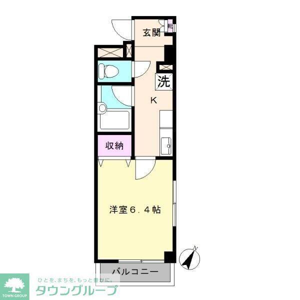 パークサイド見次第1レッツビル(1K/1階)の間取り写真
