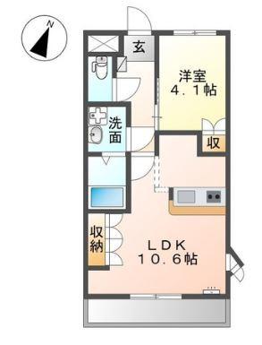 イーピースドゥプリンセス(1LDK/2階)の間取り写真