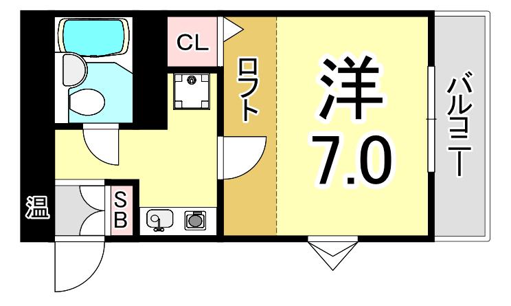 キャンパス須磨離宮(1K/1階)の間取り写真