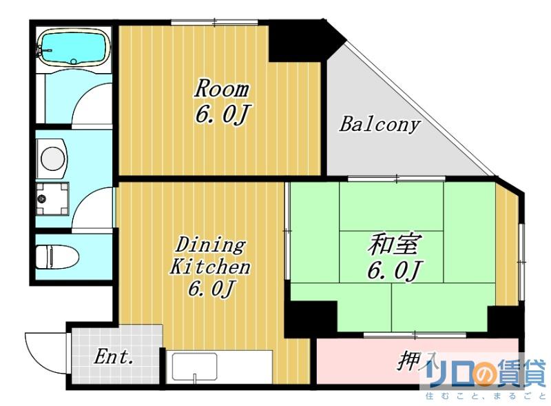 ハイム新大阪(2DK/7階)の間取り写真