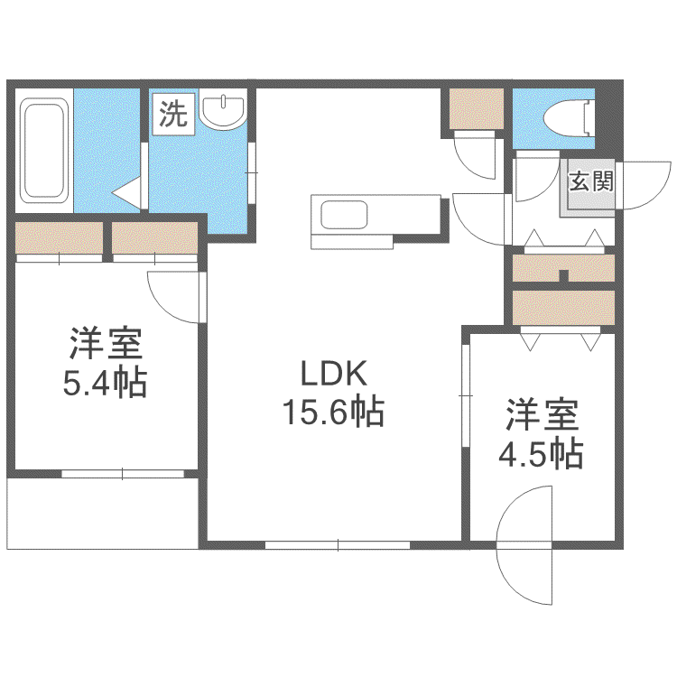 LUMIERE KOTONI(2LDK/3階)の間取り写真