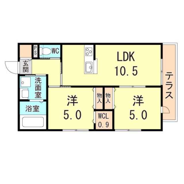 SAKURA MAISON(2LDK/1階)の間取り写真