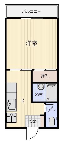 ラビットハウス輝(1K/2階)の間取り写真