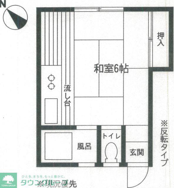 コーポ羽沢(1K/2階)の間取り写真