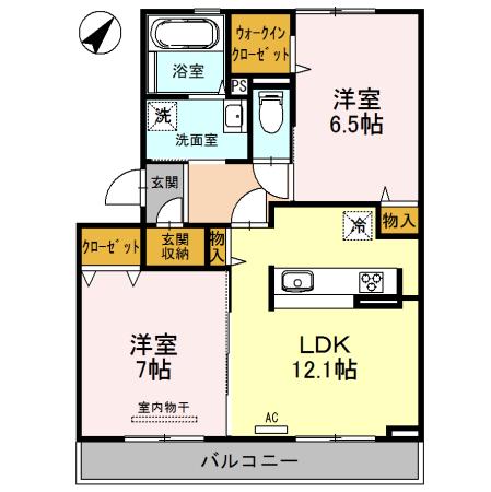 ルーチェ 303(2LDK/3階)の間取り写真