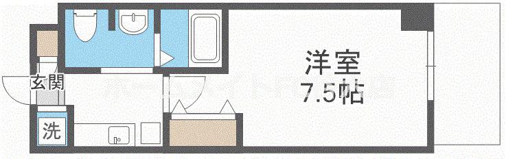 ラクラス福島野田(1K/4階)の間取り写真