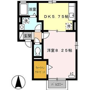 ルミエール(1DK/2階)の間取り写真