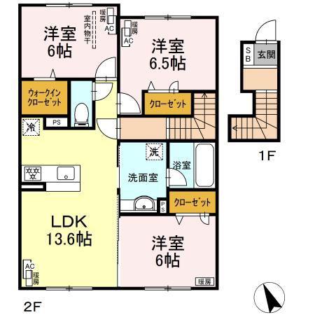 エテルナ II(3LDK/2階)の間取り写真