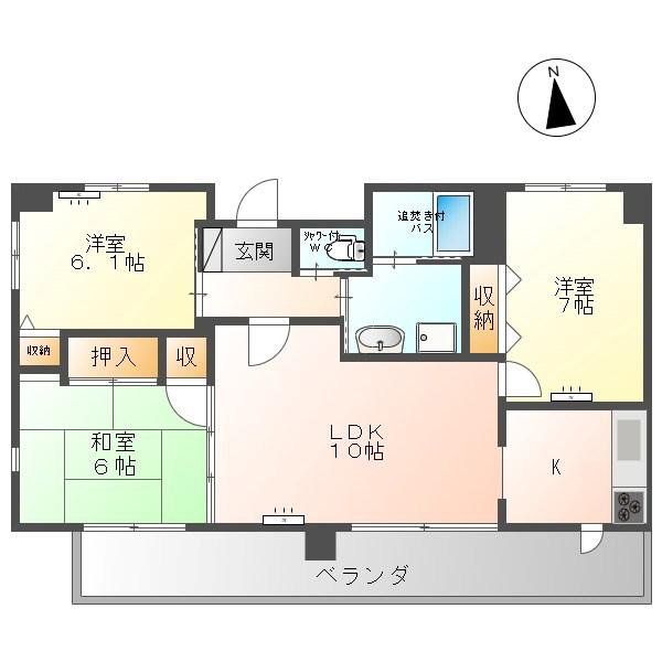 モアグレース16(3LDK/6階)の間取り写真