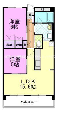 三向ハイツ元今泉(2LDK/10階)の間取り写真