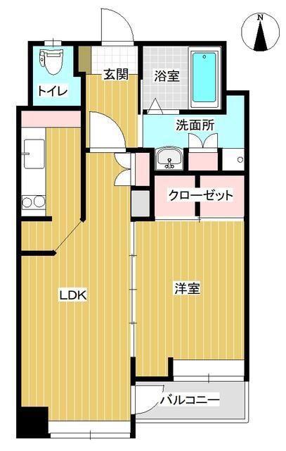 ニューサンリバー11番館(1LDK/4階)の間取り写真