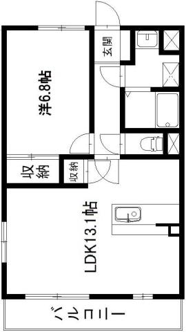 グランストークHOSHIMA(1LDK/3階)の間取り写真