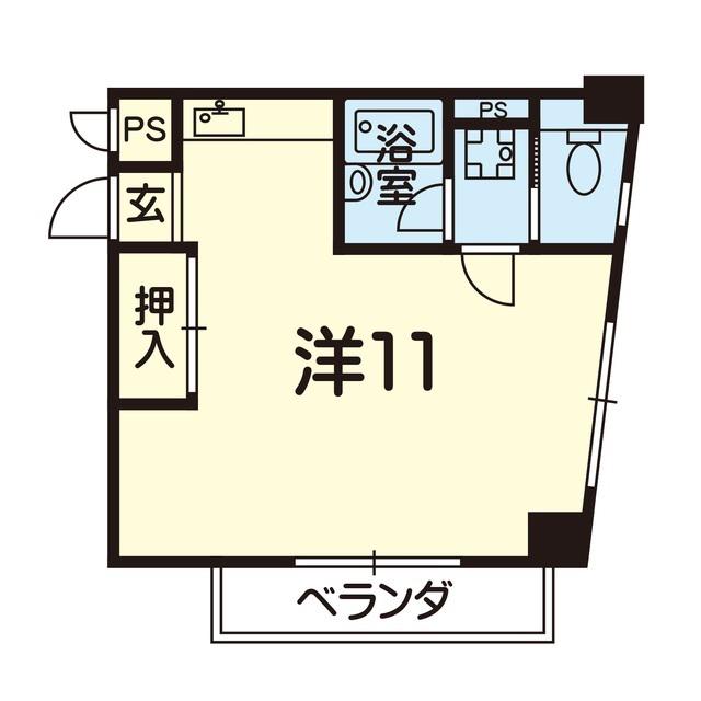 池田第二ビル(ワンルーム/2階)の間取り写真
