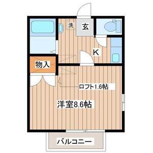 ハイツフレグランス(1K/1階)の間取り写真