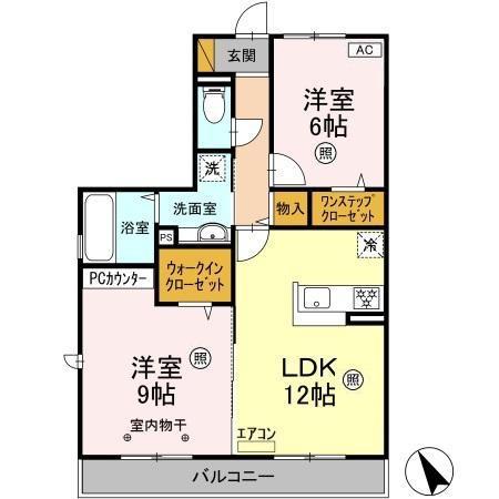 エスポワールソレーユ(2LDK/1階)の間取り写真