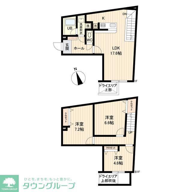 LIVEFLAT戸越(3LDK/1階)の間取り写真