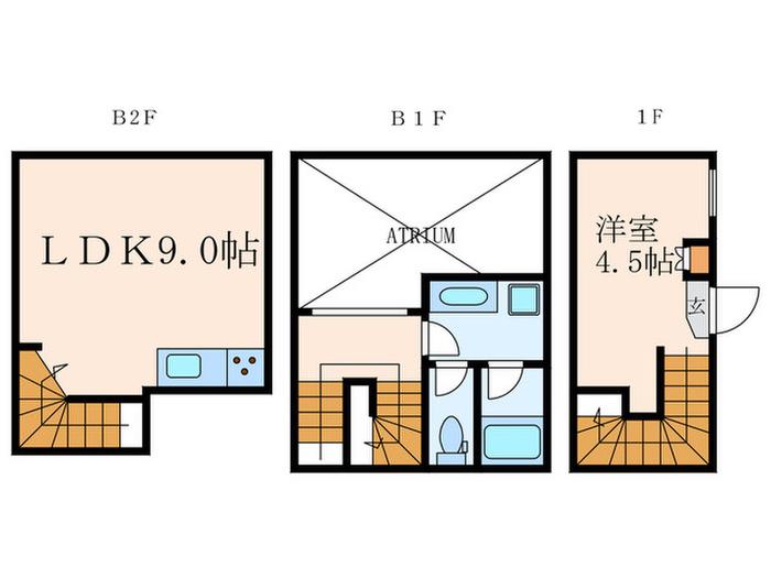 ARROWSAL EBISU-MINAMI(1LDK/B2階)の間取り写真