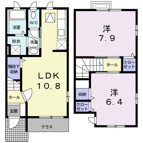 サンハイムIII(2LDK/1階)の間取り写真