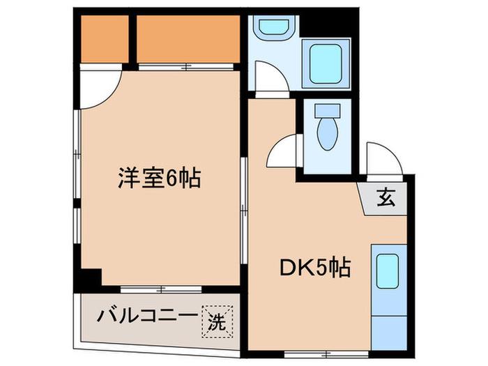 第二協栄レジデンス(1DK/2階)の間取り写真