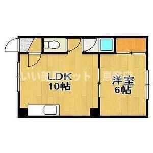 メゾンドハーフストーン(1LDK/2階)の間取り写真