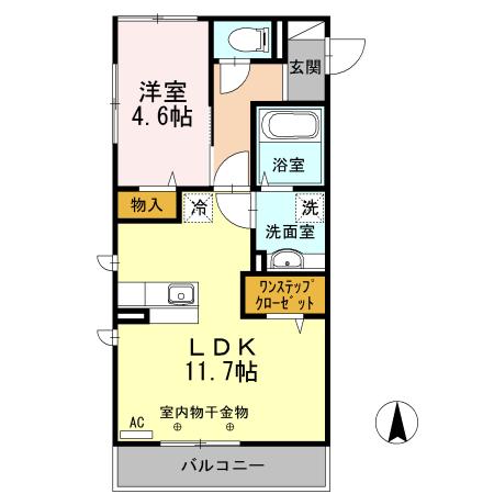 ファイン フレッサ(1LDK/2階)の間取り写真