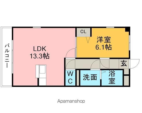 サンハイム西山(1LDK/2階)の間取り写真