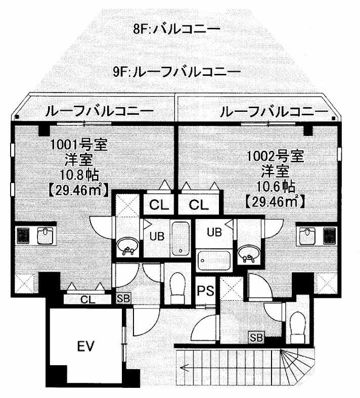 ソラトワーヌ(1LDK/10階)の間取り写真