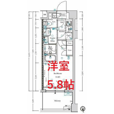 ARKMARK品川中延STA(1K/2階)の間取り写真