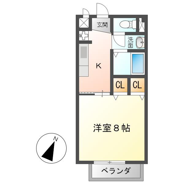 CORPOオリエンタルA(1K/1階)の間取り写真