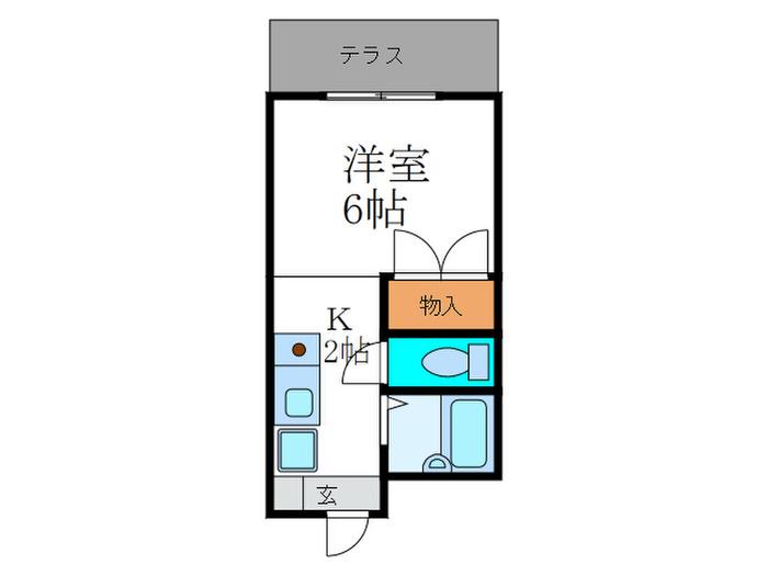 ヴォーヌング哲学の道(1K/1階)の間取り写真