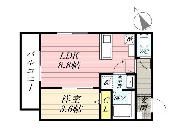 BEST STAGE中神町I(1LDK/2階)の間取り写真