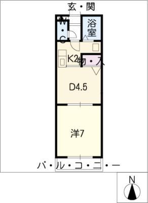 セレニール諸ノ木(1DK/1階)の間取り写真