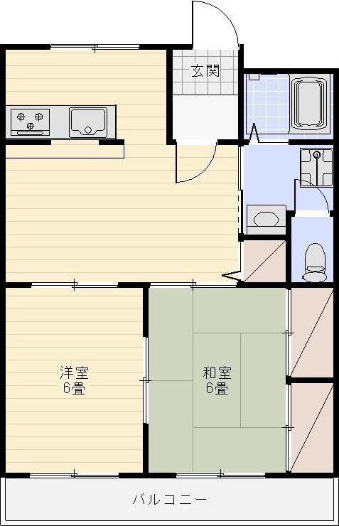 ネオキャッスルA(2LDK/2階)の間取り写真