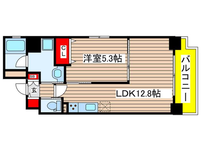 GRANDE PONTE泉(1LDK/8階)の間取り写真