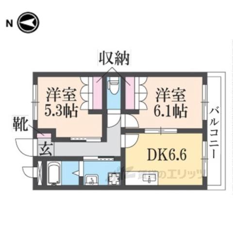 明和マンション1(2DK/2階)の間取り写真
