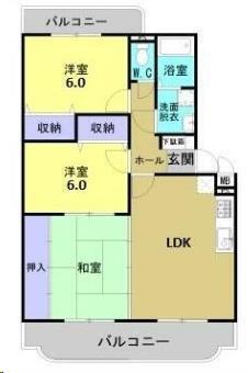 ユーミーコスモ(3LDK/1階)の間取り写真