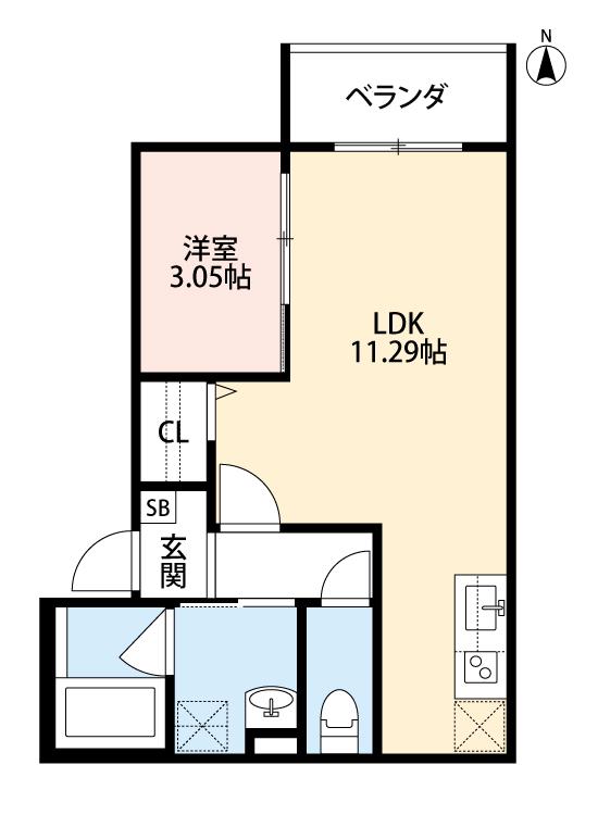 サフィール(1LDK/3階)の間取り写真