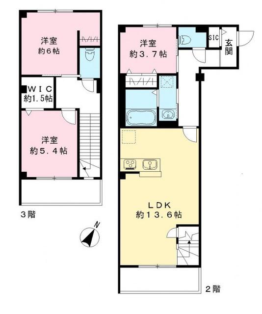 ピノシークル(3LDK/2階)の間取り写真