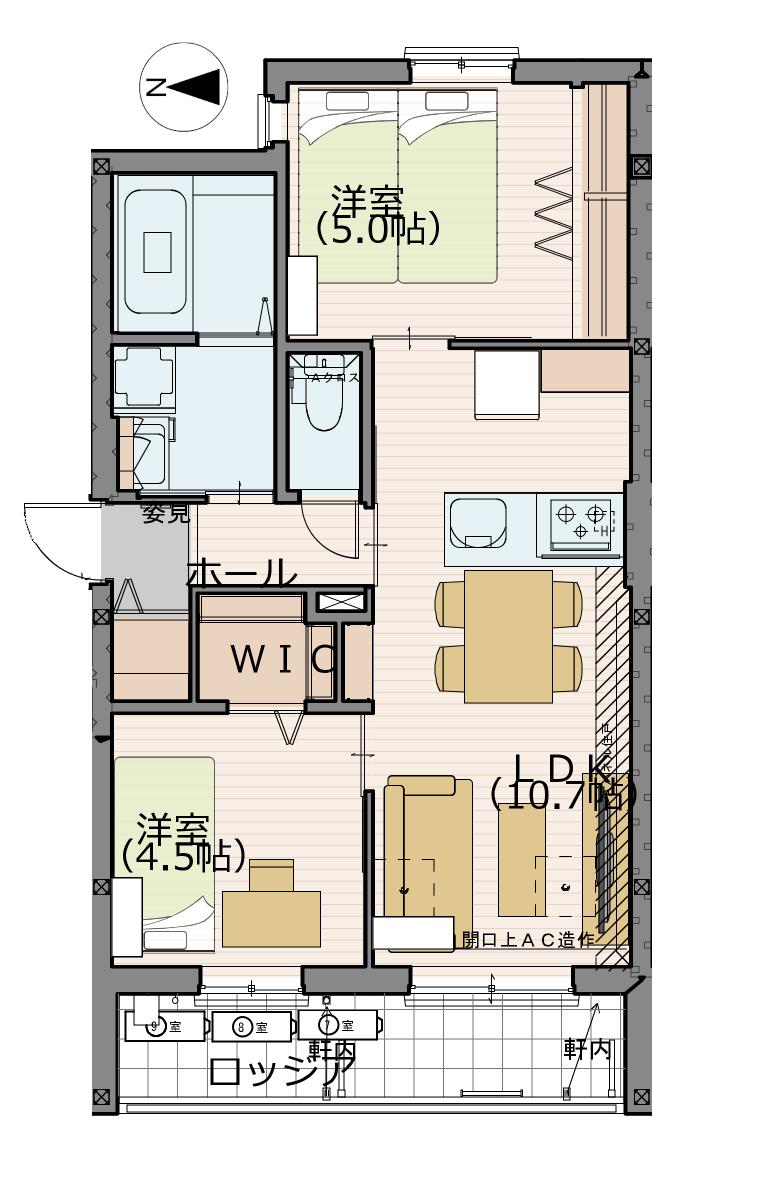ルミナージュ(2LDK/2階)の間取り写真