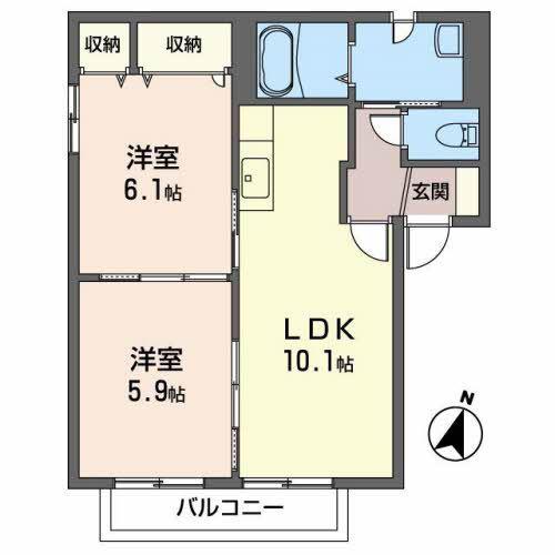 ロイヤルハイツJ(2LDK/2階)の間取り写真